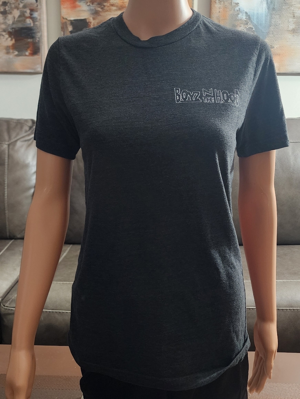 Boyz N The Hood Women's Charcoal Graphic Crew Tee